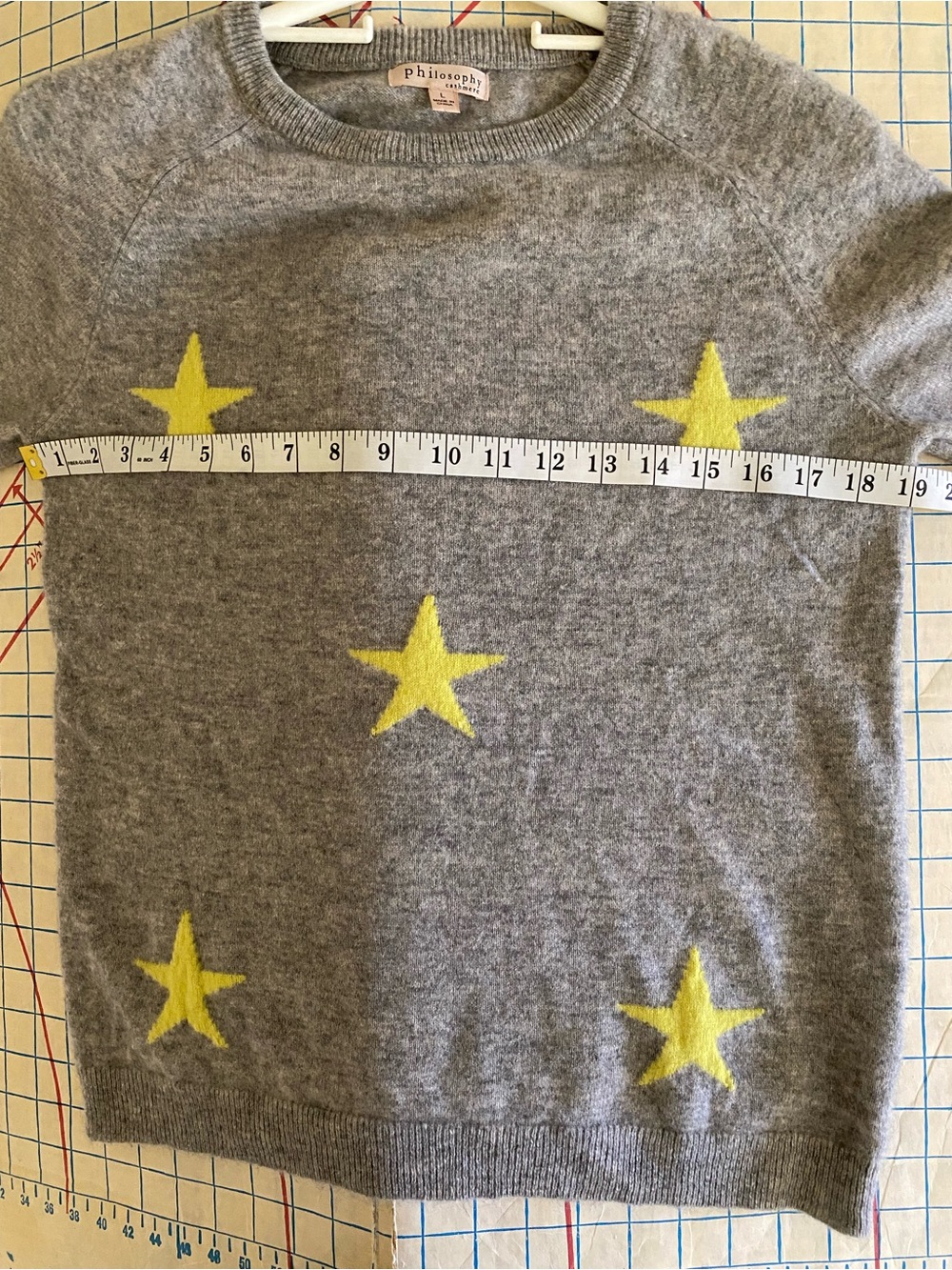 philosophy Gray Cashmere Sweater with Yellow Star Motif - Picture 4 of 6